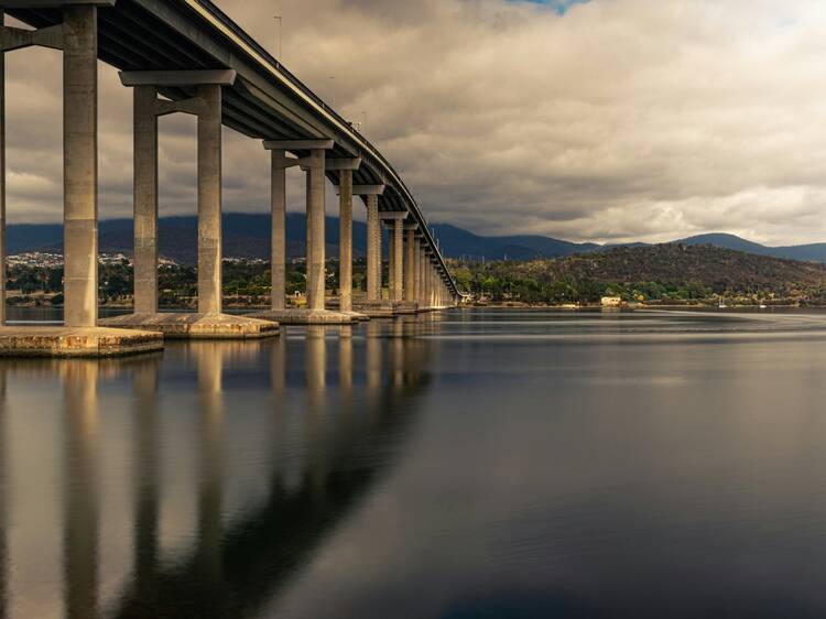 Walk or ride across the Tasman Bridge