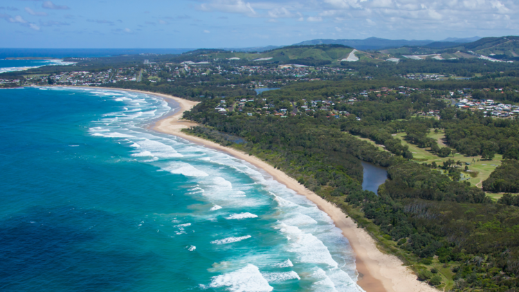 Woolgooga beach aerial view