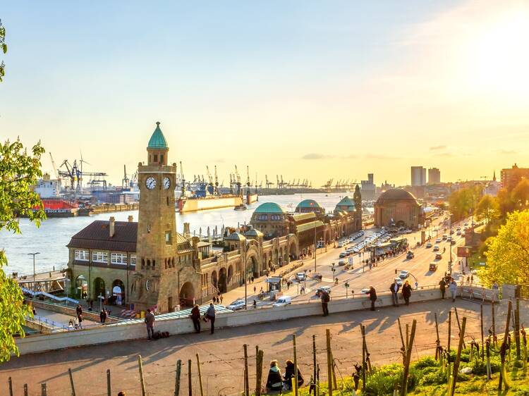 Sankt Pauli, Landing Bridges, Old city of Hamburg, Germany 