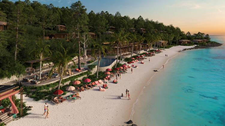 Render of beachside resort