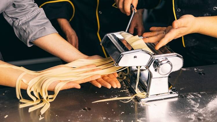 Tagliatelle al Pesto with an Italian Master Chef