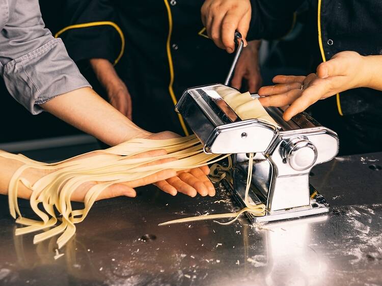 Tagliatelle al Pesto with an Italian Master Chef