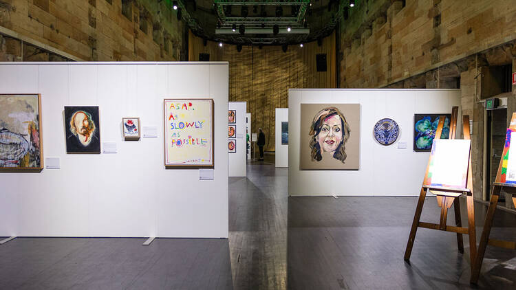 A gallery with art on display