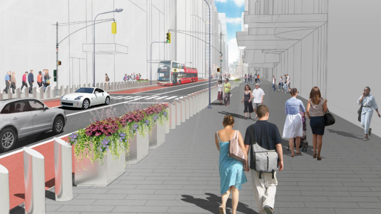 Rendering of 42nd Street redesign