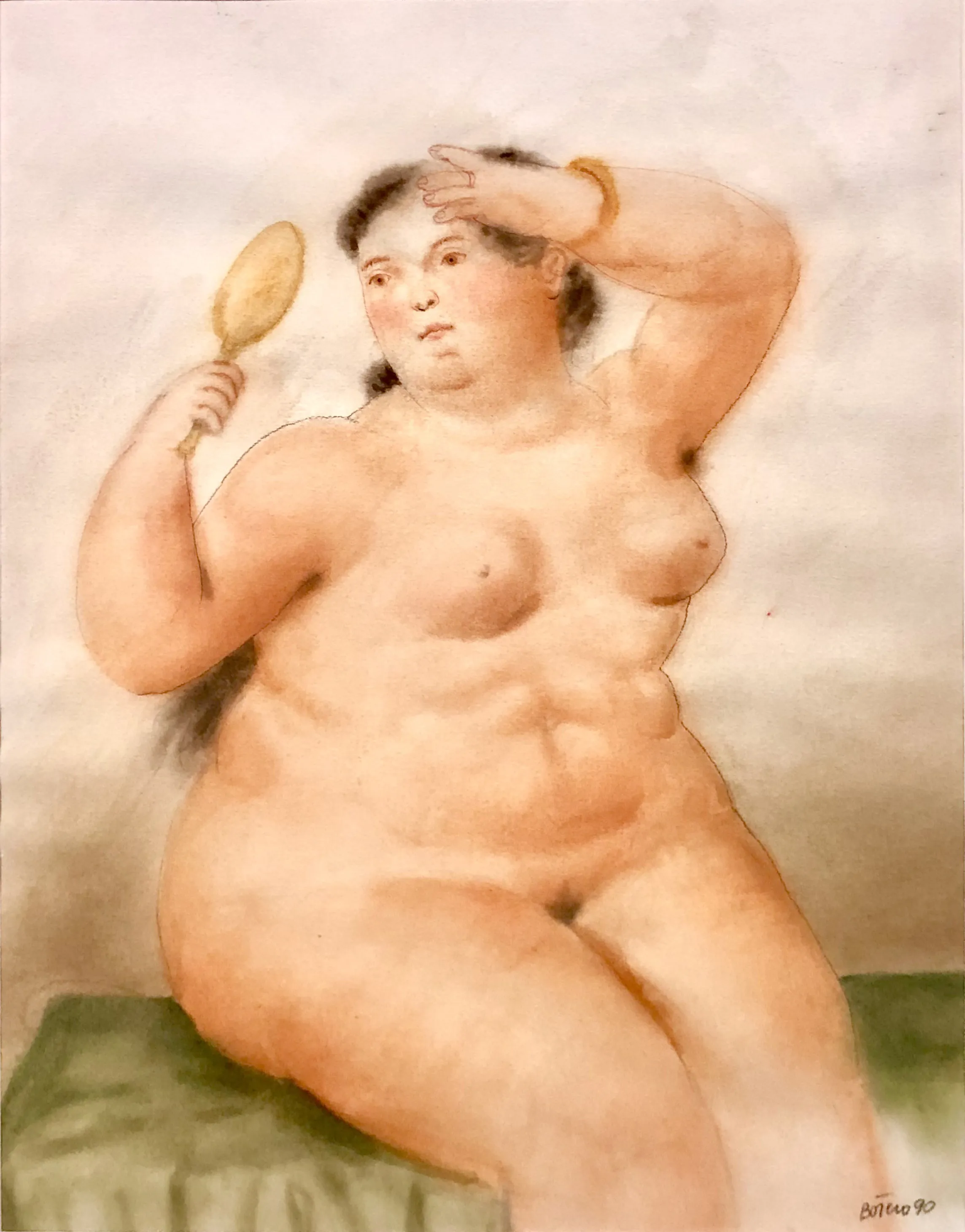 Botero, 'Mujer con espejo' (1990).
