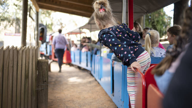 Ride the miniature train at Yarralumla Play Station