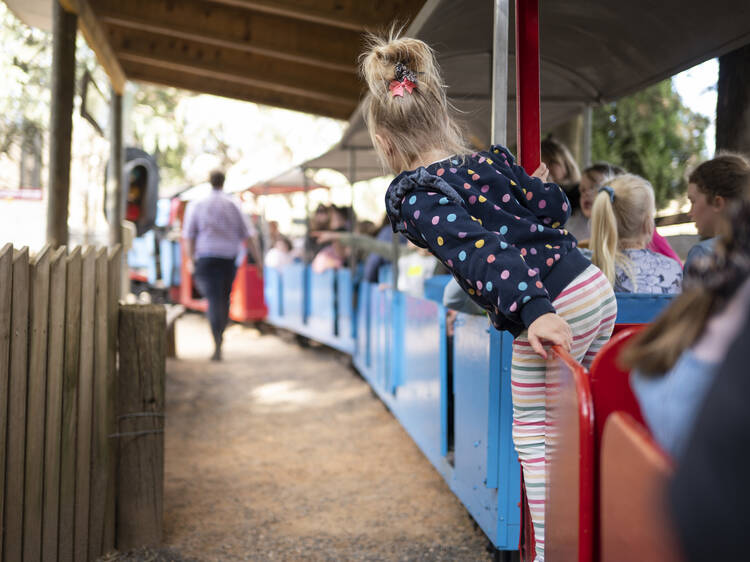 Ride the miniature train at Yarralumla Play Station