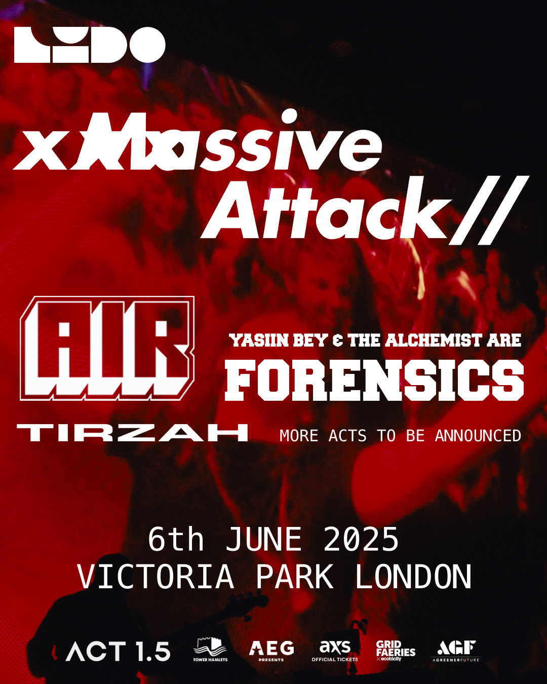 Lido Festival Massive Attack line-up poster