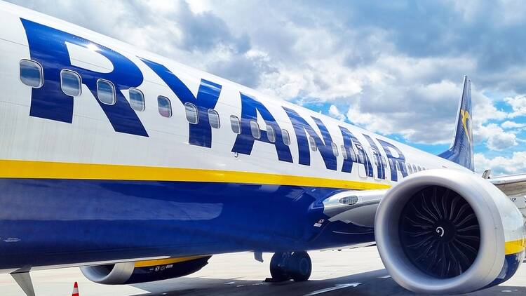 Ryanair plane on the runway in Wroclaw, Poland