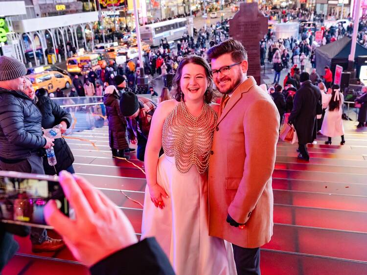 I renewed my wedding vows in Times Square on Valentine's Day—here's what it was like