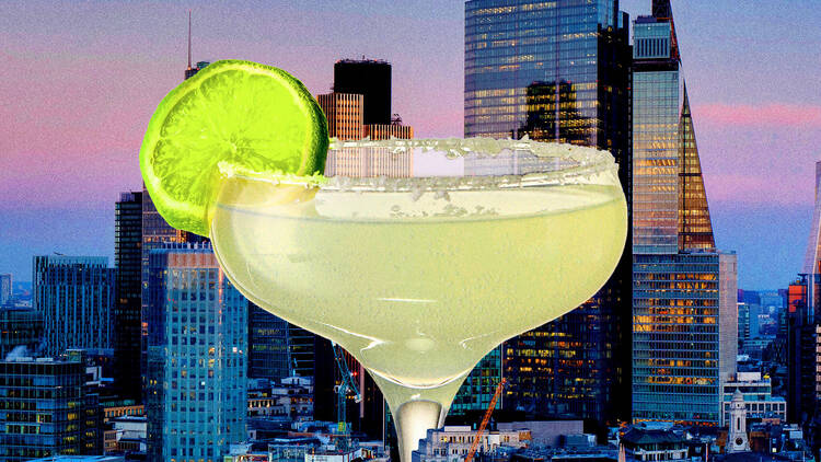 Margarita against London skyline 