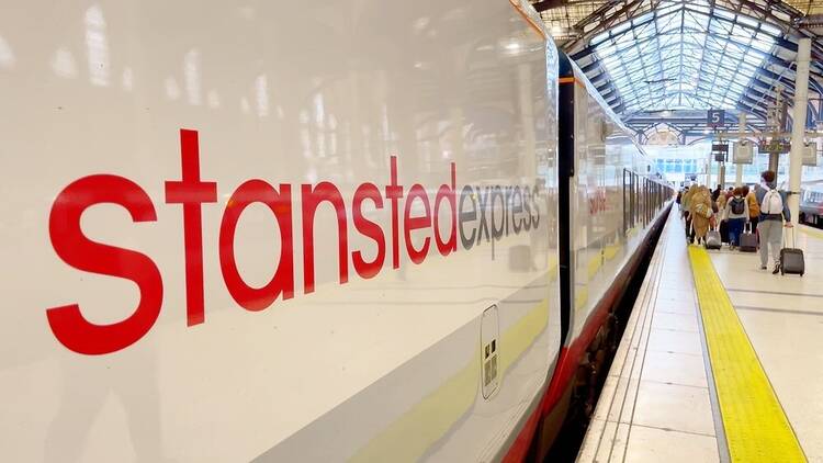 Stansted Express train at London Liverpool Street station