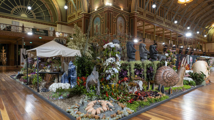 A garden display inside the Royal Exhibition Building