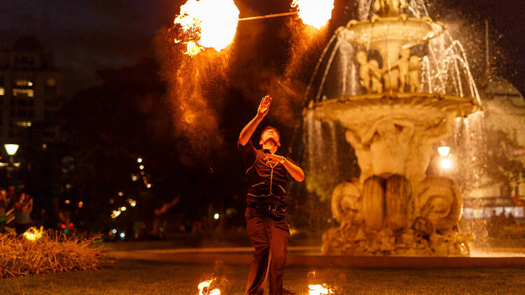 A fire performer 