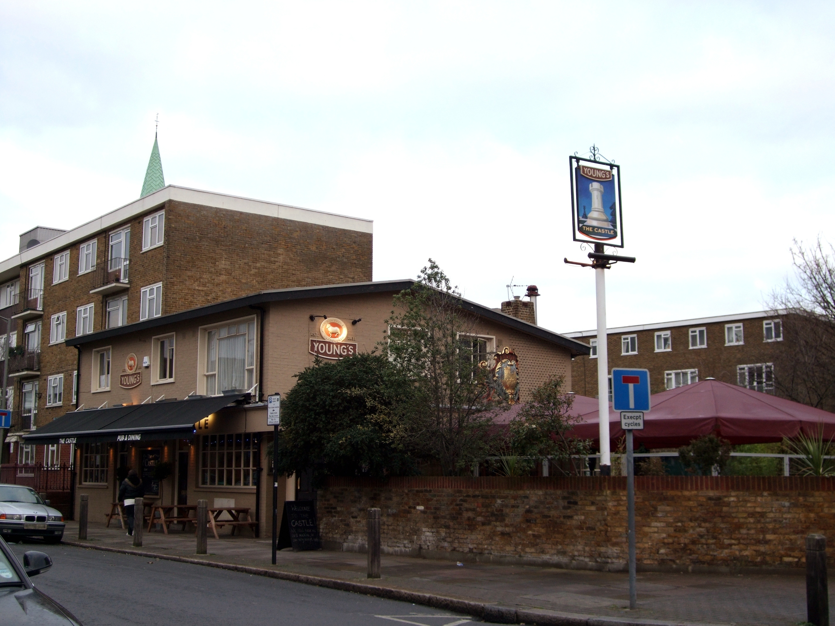 Outside a pub