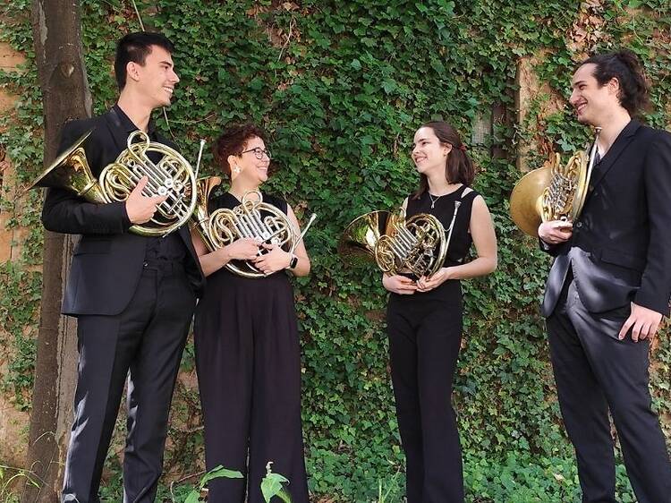 Cuarteto de trompetistas en el Continental Palacete