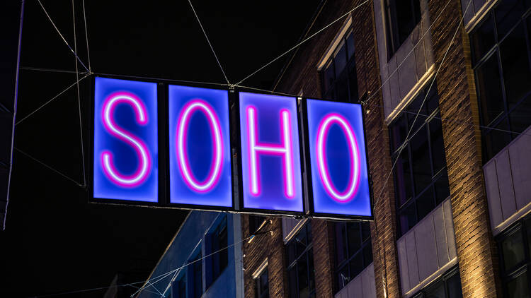 Soho sign in Carnaby Street, London