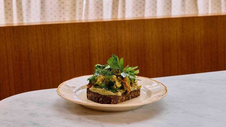 The avo on toast at Flora