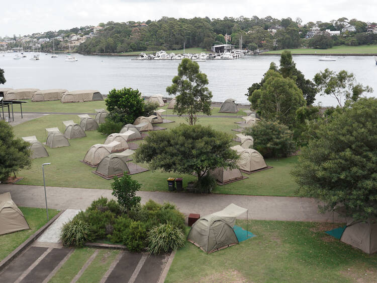 You can stay the night at this brutalist, heritage-listed island in Sydney Harbour