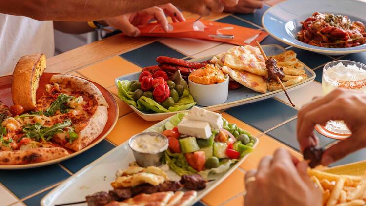 Spread of dishes at Regatta Club