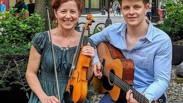 two musicians with instruments