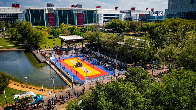 Skate around in Downtown Houston’s Discovery Green