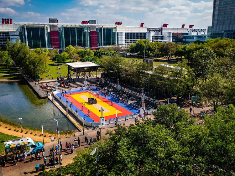 Skate around in Downtown Houston’s Discovery Green