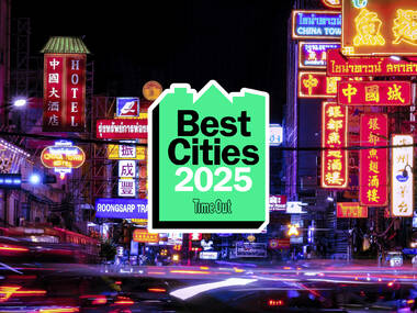 Bangkok at night with a superimposed logo reading Best Cities 2025 Time Out Bangkok at night with a superimposed logo reading Best Cities 2025 Time Out