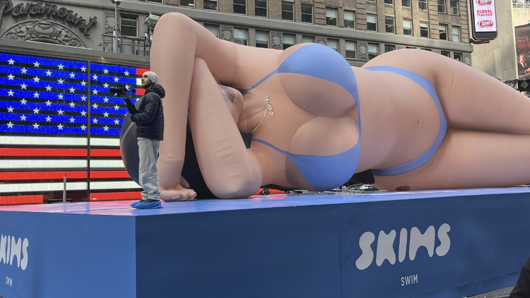 Skims Swim Times Square takeover