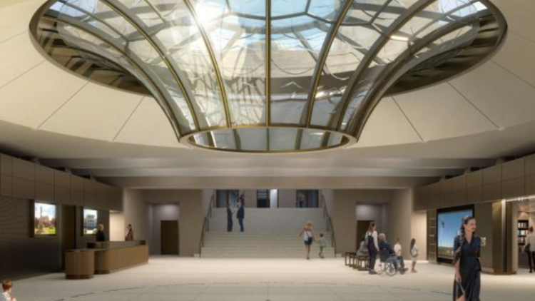 Render of skylight in building