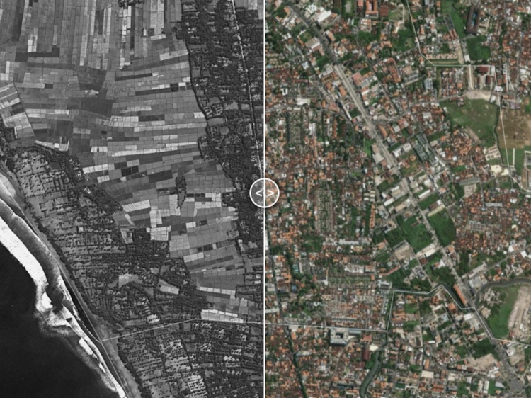 See Bali's dramatic transformation in these newly released satellite images from 1965