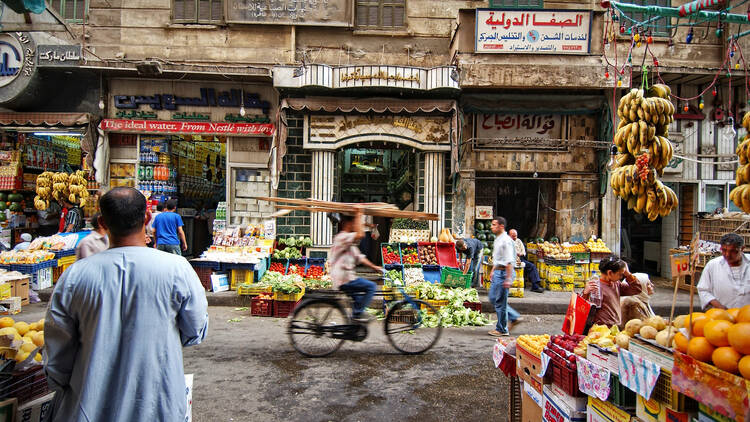 Store fruits and vegetables on a street in Cairo     