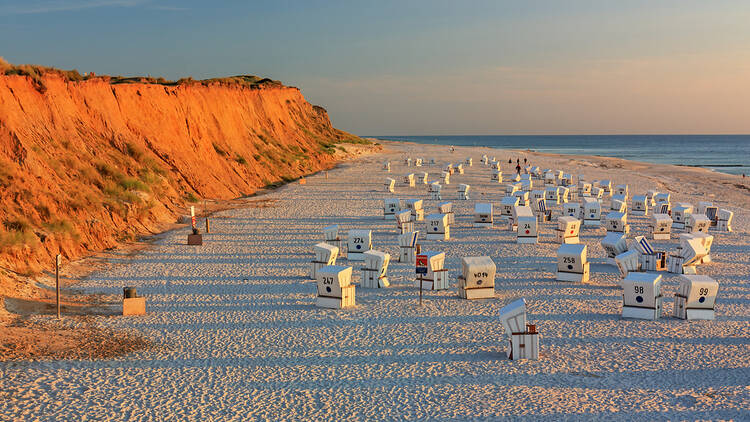 German beach at sunset