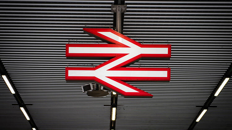 National Rail sign in the City of London