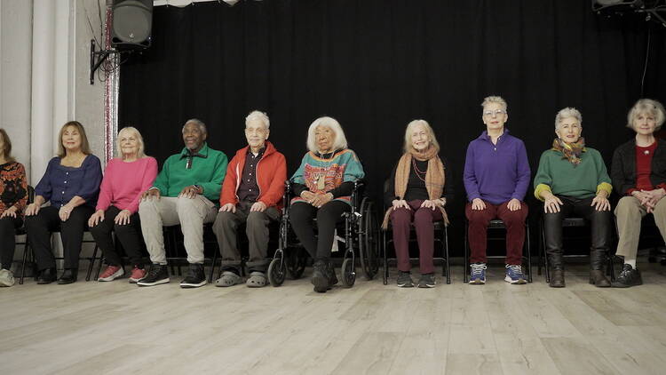 Above Ground - Not Exactly a Comedy Ensemble of "Above Ground - Not Exactly a Comedy" (L-R:) Joanne Riel, Christine Koenig, Susan Binet, Harold Thomas, Jonathan Ned Katz, Gloria Miguel, Lorraine Marx-Singer, Ilana Abramovitch, Nora Galer and Sally Plass