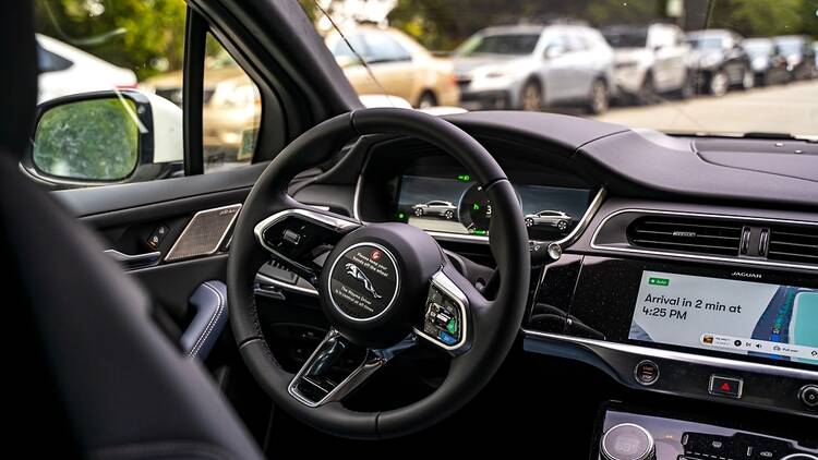 Inside Waymo vehicle 