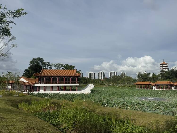 Stoneboat, Tea Pavilion and Twin Pagoda