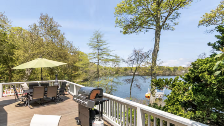 The private pond-side home in Falmouth