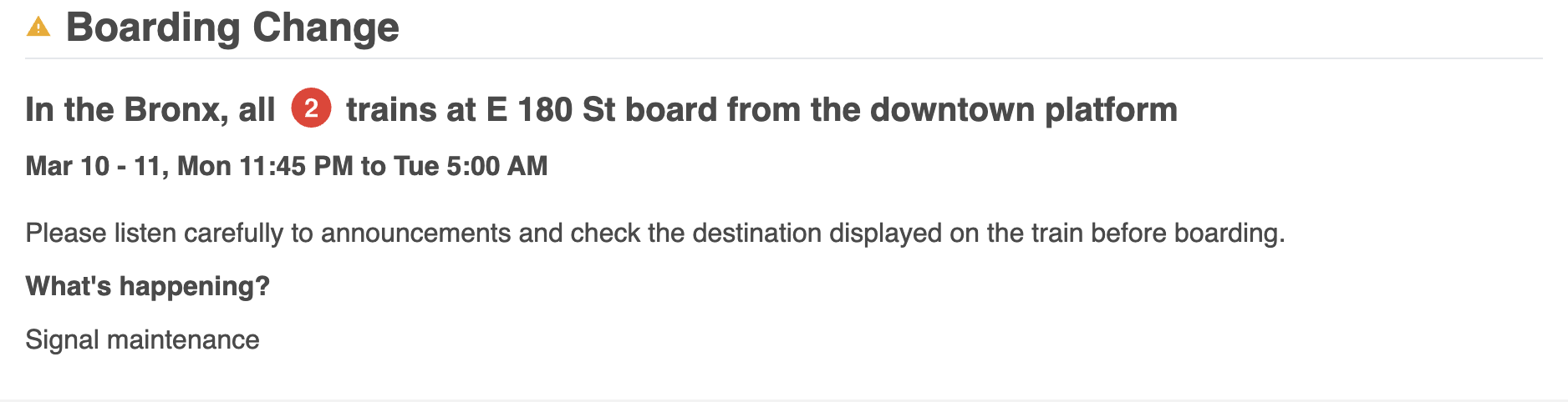 2 line service change