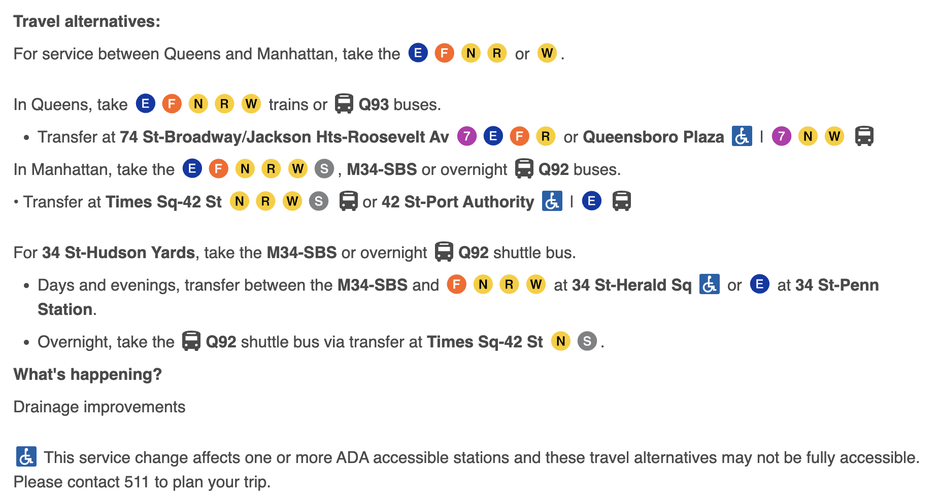 7 line service change