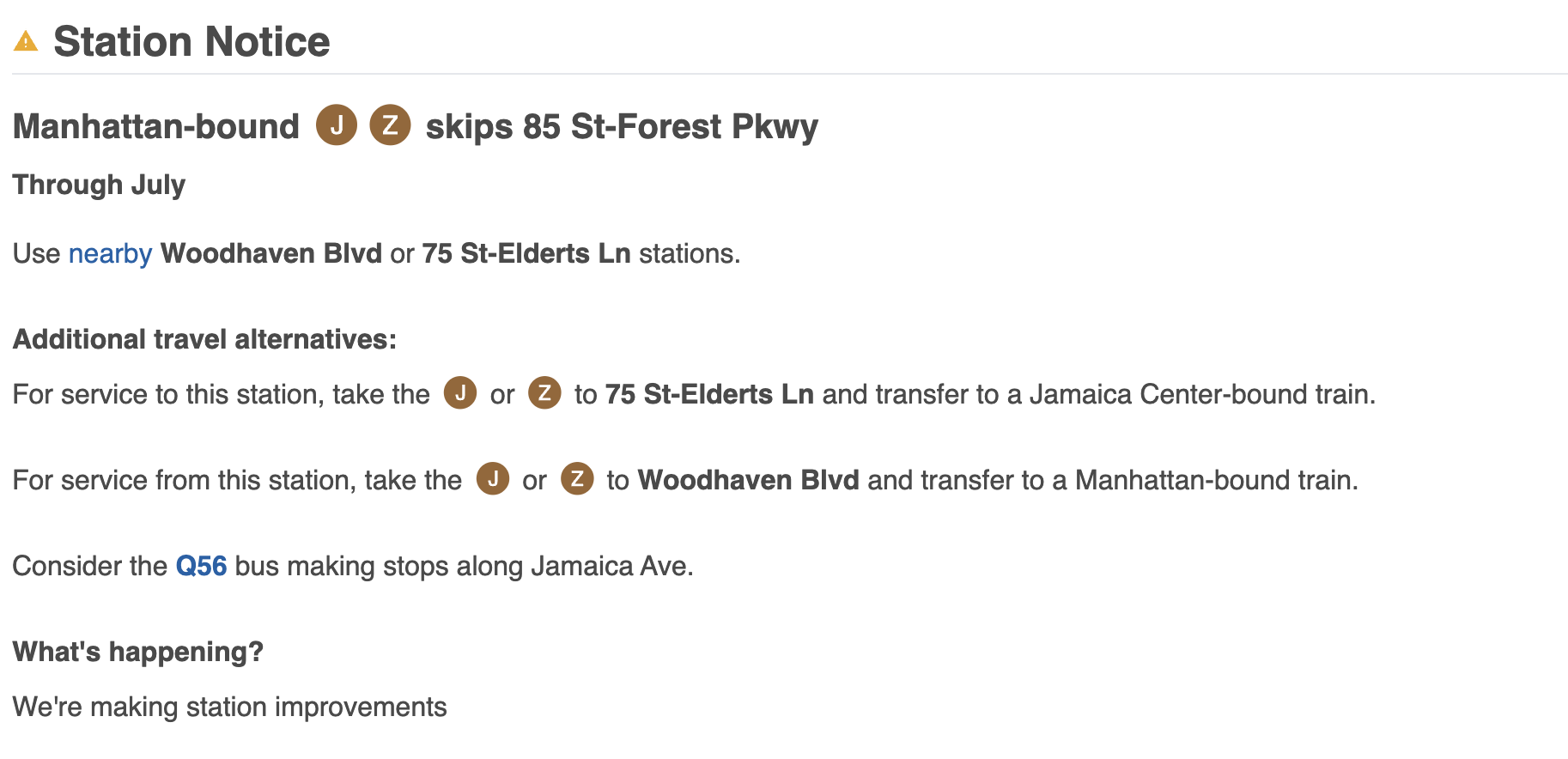 J line service change