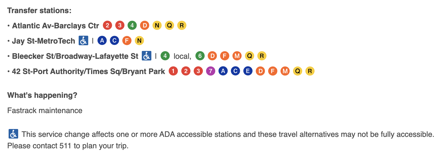 R line service change