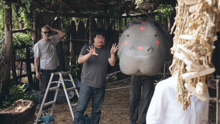 Bong Joon Ho on the set of “Okja.”