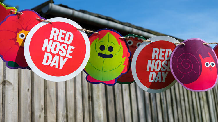 Red Nose Day bunting in the UK