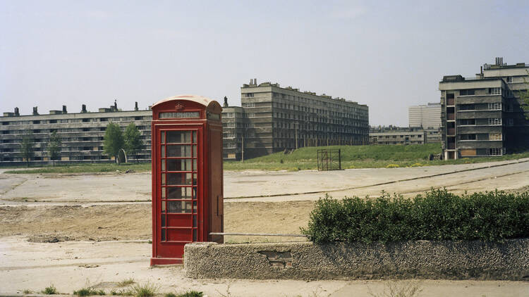 The Kitson House telephone, Quarry Hill Flats, 1978.