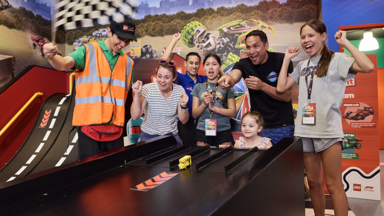 Family racing cars at Legoland Discovery Centre Melbourne