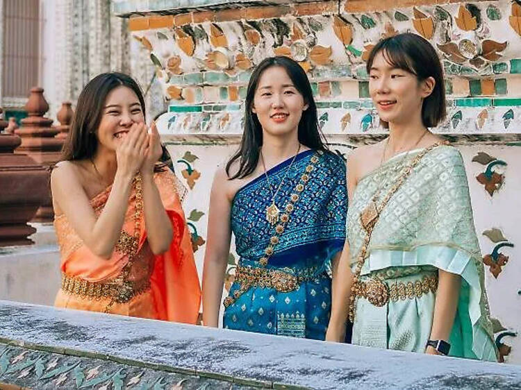 Insta-glam up with traditional Thai outfits at Wat Arun