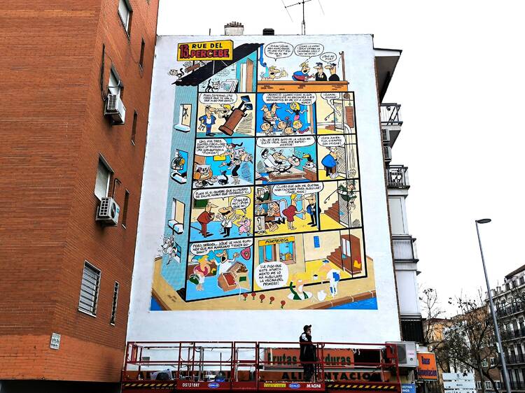 Descubrimos un mural gigante en Madrid de '13, Rue del Percebe', un homenaje al legendario Francisco Ibáñez