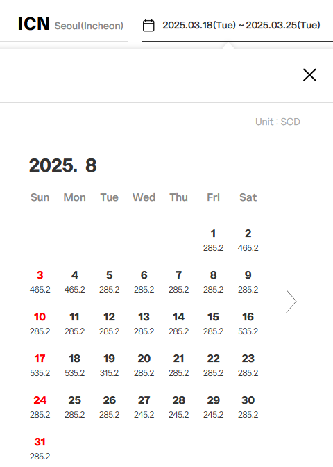 Jeju Air Singapore to Seoul flight prices