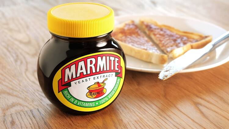 Jar of marmite and a slice of toast